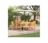 Set de jardin 7 pièces en acacia massif