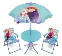 ARDITEX WD16133 Set de Table (50 x 50 x 48 cm), 2 chaises (38 x 32 x 53 cm) et Parasol (diamètre 110 cm) de Disney-Frozen
