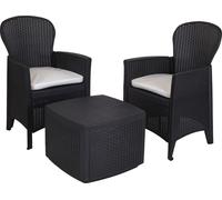 Set de jardin et de balcon Silvertree Tree avec coussins d'assise, couleur anthracite