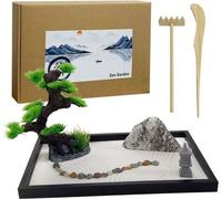 Set de jardin zen - Jardin zen japonais pour le bureau - 1 pièce - 30 x 20 cm - Mini-Zen