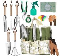 Set de jardinage 12 pièces en acier inoxydable avec sac de transport