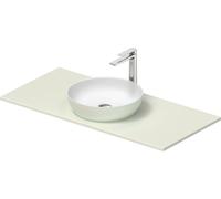 Set de lavabos Duravit Sivida rond avec console 1080x500x123mm, 268014FH00, Couleur: Plan de toilette intérieur : Blanc satiné, extérieur : vert pâle mat ; console : Vert pâle