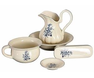 Set de Lavage 5-TLG Lavabo Laver Le Bol avec Cruche Laver Ensemble Porcelaine Vaisselle Antique lup046 Palazzo Exclusif