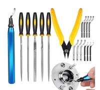 Set De Limes Aiguilles - Kit Portable Multifonction De Suppression Des Bavures En Acier Au Carbone,Set Ébavurage Impression 3D,Pour La Maison L'Intérieur Bureau Table Miroir Soin Du Visage Et Peau Fem