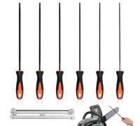 Set de limes pour tronçonneuse TOKSEO, 6 limes pour tronçonneuse | Avec support | Avec manche | Tailles 3,2/4,0/4,5/4,8/5,2/5,5 mm | Pour le meulage de chaînes de tronçonneuse