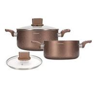 Set de marmites - ARTHUR MARTIN - AM9820 - 20-24 cm avec couvercle en verre - Aluminium - Tous feux dont induction