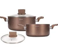 Set de marmites ARTHUR MARTIN, AM9820, 20-24 cm, Couvercle en verre, Aluminium, Tous feux dont induction