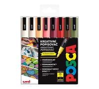 Set de marqueurs acryliques POSCA - PC-3M, AUTUMN, 0,9 - 1,3 mm, mélange de tons de terre (8 pcs)