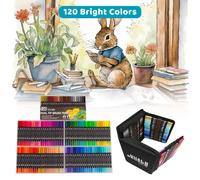 Set de marqueurs artistiques, stylos pinceaux à double pointe et pointe fine, 120 couleurs, pour enfants, adultes, artistes, dessin, esquisse, écriture, coloriage, calligraphie, écriture manuscrite, j