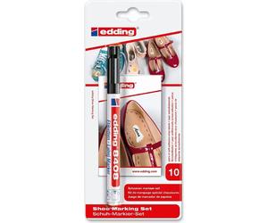Set de marqueurs pour chaussures edding 8408 incl. 20 étiquettes pour chaussures noir paquet de 10 pièces