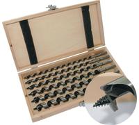 Set de mèches à bois en spirale pour perceuse 8 pièces L.320mm 6-20mm dans un coffret en bois TECWERK