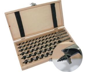 Set de mèches à bois en spirale pour perceuse 8 pièces L.320mm 6-20mm dans un coffret en bois TECWERK