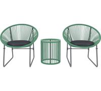 Set de meubles de jardin en poly rotin Outsunny, Outdoor Lounge Meubles de balcon pour 2 personnes