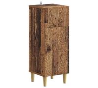 Set de Meubles de Salle de Bain 3 Pièces en Bois d'Ingénierie, Cabinet | Design linéaire moderne, rangement compact pour petit espace, finition bois vieilli, entretien par chiffon humide, fixation