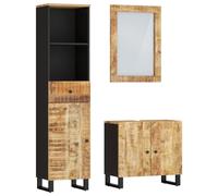 set de meubles de salle de bain 3 pièces en bois massif de manguier