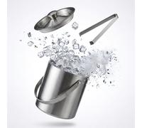 Set de mixologie 7 pièces, pour les barmen amateurs, comprenant un shaker avec passoire, une pince à glaçons, un tamis de bar, un doseur, un seau à glace et une cuillère