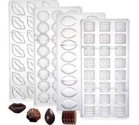 Set de moules à chocolat en plastique, moules à bonbons 3D, fondant, autocollants, kits de qualité alimentaire, moules en caoutchouc, pochoirs en PC