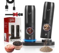 Set de moulins à sel et à poivre électriques - rechargeables - 2 pièces - design élégant