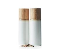 Bitz Set de moulins à sel et à poivre en faïence, lot de 2, 16,7 cm, crème