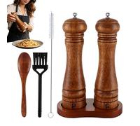 Set de Moulins à Sel et Poivre en Bois 22 cm Rechargeable Avec 1 Cuillère 2