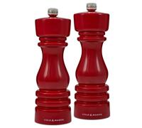 Set de moulins à sel et poivre LONDON 18 cm, set de 2 pc, rouge, bois, Cole & Mason