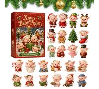 Set de Noël en acrylique Motif cochon 24 jours 26 x 18 x 3 cm | Cet ensemble de 24 pièces en forme de cochon est parfait pour les cheminées, les étagères ou comme centre de table festif.