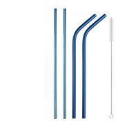 Set De Pailles En Acier Inoxydable Coffret de pailles colorées en acier inoxydable 304, boîte réutilisable 12mm avec brosse nettoyage, 1 à 5 pièces