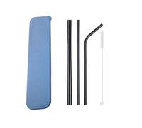 Set De Pailles En Acier Inoxydable Coffret de pailles colorées en acier inoxydable 304, boîte réutilisable 12mm avec brosse nettoyage, 1 à 5 pièces