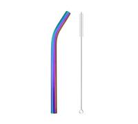 Set De Pailles En Acier Inoxydable Coffret de pailles colorées en acier inoxydable 304, boîte réutilisable 12mm avec brosse nettoyage, 1 à 5 pièces