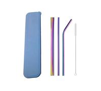 Set De Pailles En Acier Inoxydable Coffret de pailles colorées en acier inoxydable 304, boîte réutilisable 12mm avec brosse nettoyage, 1 à 5 pièces