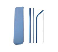 Set De Pailles En Acier Inoxydable Coffret de pailles colorées en acier inoxydable 304, boîte réutilisable 12mm avec brosse nettoyage, 1 à 5 pièces