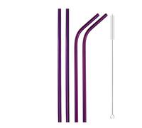 Set De Pailles En Acier Inoxydable Coffret de pailles colorées en acier inoxydable 304, boîte réutilisable 12mm avec brosse nettoyage, 1 à 5 pièces