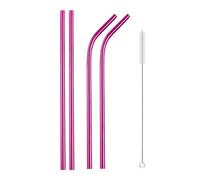 Set De Pailles En Acier Inoxydable Paille métallique réutilisable en acier inoxydable 304, ensemble de pailles à boire avec brosses nettoyage, droites et courbées