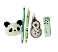 Set de papeterie pour | Ruban correcteur avec motif d'animaux, crayons scolaires avec pendentif en peluche et gomme | pour étudiantes, filles et adolescents, écriture à l'école et à