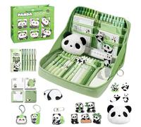 Set de papier à lettre - Broches de crayons de notes, panda - Mallette de rangement - Pendentif animal pour élèves - Fournitures scolaires créatives pour - Organiseur de bureau