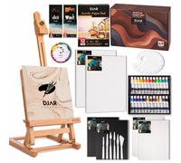 Set de peinture acrylique - Chevalet de table mini - Avec kit de peinture - Pour débutants et enfants