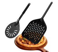 Set de pelle à pizza, 30 cm + 15 cm, en aluminium, perforée