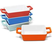 Set de petits moules rectangulaires en céramique - idéal pour les mini lasagnes, shepherd's pie et plus - petit moule à frire - portion individuelle et enfant (rectangulaire)