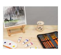 Kangaro Pinceaux aquarelle 10 pièces - différentes tailles - étui zippé verrouillable