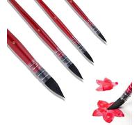 Set de pinceaux pour aquarelle avec poils d'écureuil et pointe en nylon, tailles n° 0, 2, 4, 6