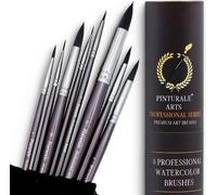 Set de pinceaux pour aquarelle, ronds, 8 pièces, très absorbants, pour les artistes