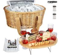 Set de pique-nique pour 4 personnes comprenant une mini-table pliante, de grands sacs isothermes et des kits de couverts pour 4 personnes, cadeaux pour les couples, cadeaux de mariage