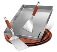 Set de plancha 30 x 40 cm - Plaque de grill en acier inoxydable - Plaque de grill universelle