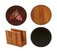 Set De Planches À Découper,3 Pièces Rondes Polyvalentes,Planche à découper pour cuisine et préparation aliments - Pour Viande Fruit Barbecue Pique-nique Appartement Jardin Plage