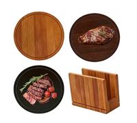 Set De Planches À Découper - Préparation De Repas Ronde Avec Support,Planche De Service Pour Aliments - Pour légumes viande fruits pique-nique jardin plage fête maison appartement