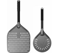 Set de plaques à pizza de 30 + 20 cm, perforées, en aluminium, antiadhésives