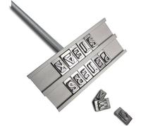 Set de plaques de cuisson en fer forgé avec lettres pour barbecue - Tampons à viande