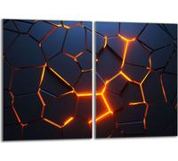 Set de plaques de recouvrement pour cuisinière 2x40x52 cm Couvercle pour plaque vitrocéramique, verre anti-projections, Magma noir