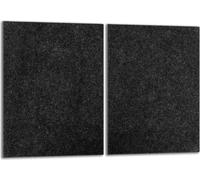 Set de plaques de recouvrement pour cuisinière 2x40x52 cm Couvercle pour plaque vitrocéramique, verre anti-projections, ardoise noire