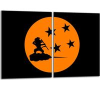 Set de plaques de recouvrement pour cuisinière 2x40x52 cm Couvercle pour plaque vitrocéramique, verre anti-projections, Anime Orange